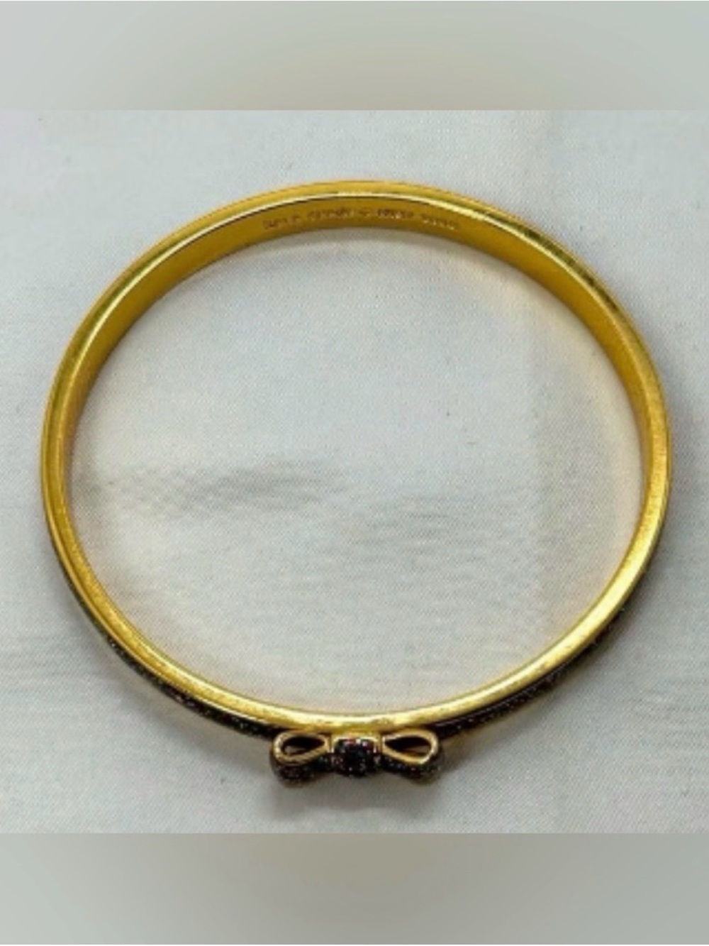 Kate Spade Multi-Glitter Gold tone Bow Bangle Bracelet & Stud Earring Set - NWT - Picture 5 of 5